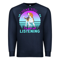 Navy beagle t  shirt i hear you i'm just not listening beagle lover t  shir Premium Sweatshirt - linhVisuals