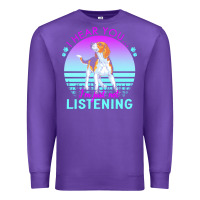 Purple beagle t  shirt i hear you i'm just not listening beagle lover t  shir Premium Sweatshirt - linhVisuals