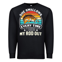 Black she swallows every time i bring my rod t  shirt she swallows every tim Premium Sweatshirt - linhVisuals
