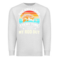 Oatmeal Heather she swallows every time i bring my rod t  shirt she swallows every tim Premium Sweatshirt - linhVisuals