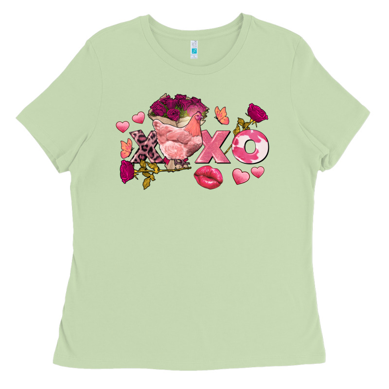 Chicken Valentine's Day Xoxo Ladies Tee by FaDigitalArtStudio | Teevron