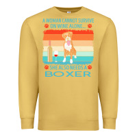 Antique Gold boxer t  shirt a woman cannot survive on wine alone she also needs box Premium Sweatshirt - linhVisuals