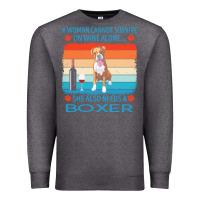 Charcoal Heather boxer t  shirt a woman cannot survive on wine alone she also needs box Premium Sweatshirt - linhVisuals