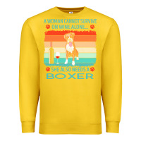 Lemon boxer t  shirt a woman cannot survive on wine alone she also needs box Premium Sweatshirt - linhVisuals