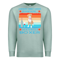 Seafoam boxer t  shirt a woman cannot survive on wine alone she also needs box Premium Sweatshirt - linhVisuals