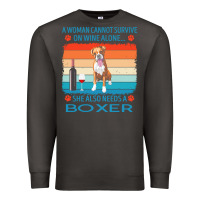 Smoke boxer t  shirt a woman cannot survive on wine alone she also needs box Premium Sweatshirt - linhVisuals