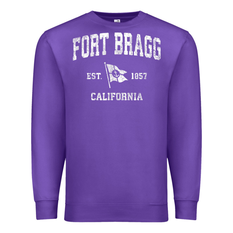 Fort Bragg California Ca Vintage Boat Anchor Flag Design Tee Premium Sweatshirt by linhVisuals | Teevron