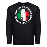 Black irish temper italian attitude t shirt st patrick's day t shirt Premium Sweatshirt - linhVisuals