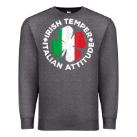 Charcoal Heather irish temper italian attitude t shirt st patrick's day t shirt Premium Sweatshirt - linhVisuals