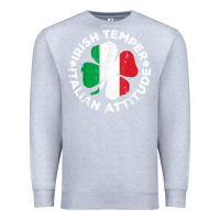 Heather Grey irish temper italian attitude t shirt st patrick's day t shirt Premium Sweatshirt - linhVisuals