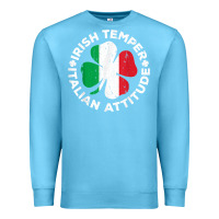 Ocean Blue irish temper italian attitude t shirt st patrick's day t shirt Premium Sweatshirt - linhVisuals