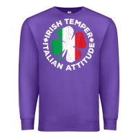 Purple irish temper italian attitude t shirt st patrick's day t shirt Premium Sweatshirt - linhVisuals