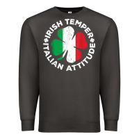 Smoke irish temper italian attitude t shirt st patrick's day t shirt Premium Sweatshirt - linhVisuals
