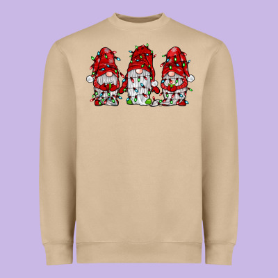 Gnome With Christmas Lights Heavyweight Sweatshirt Designed By Jahusdesignshop
