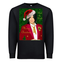 Black merry christmas heal the world michael jackson Premium Sweatshirt - linhVisuals