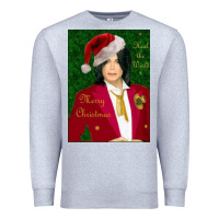 Heather Grey merry christmas heal the world michael jackson Premium Sweatshirt - linhVisuals