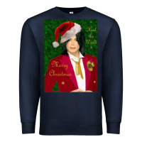Navy merry christmas heal the world michael jackson Premium Sweatshirt - linhVisuals
