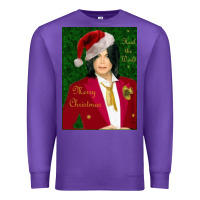 Purple merry christmas heal the world michael jackson Premium Sweatshirt - linhVisuals