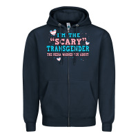 Navy im scary transgender the media warned you about Zipper Hoodie - JahusDesignShop