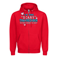 Red im scary transgender the media warned you about Zipper Hoodie - JahusDesignShop