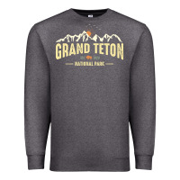 Charcoal Heather grand teton national park est 1929 vinage wyoming mountains graphic Premium Sweatshirt - linhVisuals
