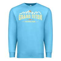 Ocean Blue grand teton national park est 1929 vinage wyoming mountains graphic Premium Sweatshirt - linhVisuals