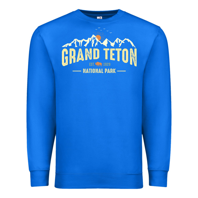 Grand Teton National Park Est 1929 Vinage Wyoming Mountains Graphic Premium Sweatshirt by linhVisuals | Teevron