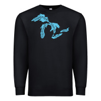 Black great lakes of michigan Premium Sweatshirt - linhVisuals