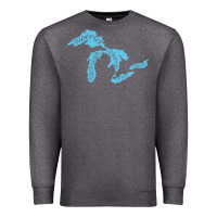 Charcoal Heather great lakes of michigan Premium Sweatshirt - linhVisuals