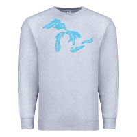 Heather Grey great lakes of michigan Premium Sweatshirt - linhVisuals