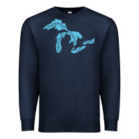 Navy great lakes of michigan Premium Sweatshirt - linhVisuals