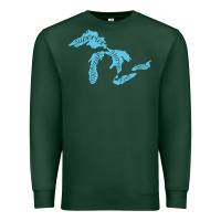 Sports Green great lakes of michigan Premium Sweatshirt - linhVisuals