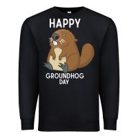 Black happy groundhog day respect the shadow funny spring prediction holiday Premium Sweatshirt - linhVisuals