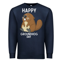 Navy happy groundhog day respect the shadow funny spring prediction holiday Premium Sweatshirt - linhVisuals