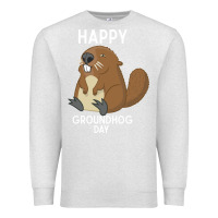 Oatmeal Heather happy groundhog day respect the shadow funny spring prediction holiday Premium Sweatshirt - linhVisuals
