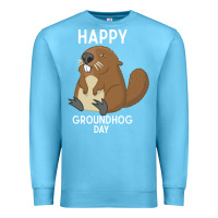 Ocean Blue happy groundhog day respect the shadow funny spring prediction holiday Premium Sweatshirt - linhVisuals