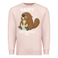 Pale Pink happy groundhog day respect the shadow funny spring prediction holiday Premium Sweatshirt - linhVisuals