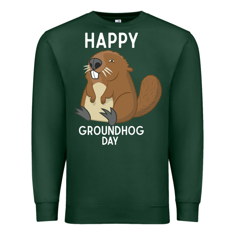 Happy Groundhog Day Respect The Shadow Funny Spring Prediction Holiday Premium Sweatshirt by linhVisuals | Teevron