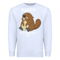 White happy groundhog day respect the shadow funny spring prediction holiday Premium Sweatshirt - linhVisuals