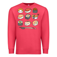 Cardinal happy sushi kawaii anime japanese food lover funny illustration gift Premium Sweatshirt - linhVisuals