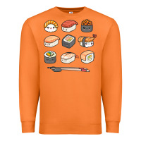 Carrot happy sushi kawaii anime japanese food lover funny illustration gift Premium Sweatshirt - linhVisuals