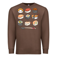 Chestnut happy sushi kawaii anime japanese food lover funny illustration gift Premium Sweatshirt - linhVisuals