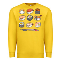 Lemon happy sushi kawaii anime japanese food lover funny illustration gift Premium Sweatshirt - linhVisuals