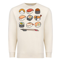 Sandshell happy sushi kawaii anime japanese food lover funny illustration gift Premium Sweatshirt - linhVisuals