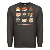 Smoke happy sushi kawaii anime japanese food lover funny illustration gift Premium Sweatshirt - linhVisuals
