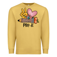 Antique Gold peace love pre k Premium Sweatshirt - JahusDesignShop