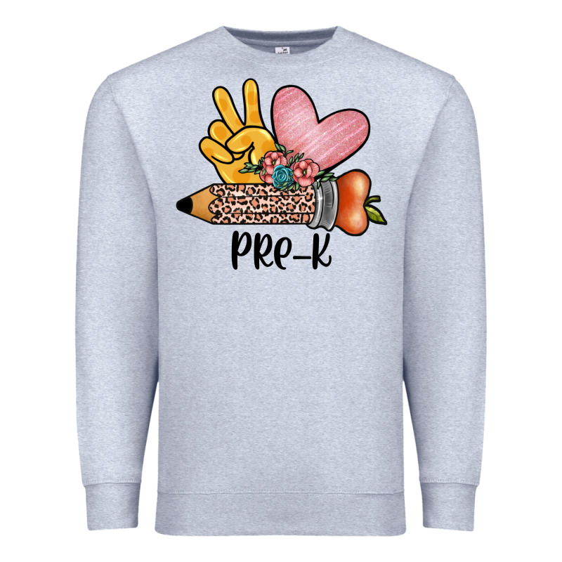 Peace Love Pre K Premium Sweatshirt by JahusDesignShop | Teevron