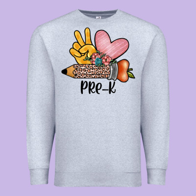 Peace Love Pre K Premium Sweatshirt Designed By Jahusdesignshop