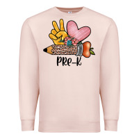 Pale Pink peace love pre k Premium Sweatshirt - JahusDesignShop