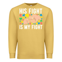 Antique Gold his fight is my fight autism dad mom fist bump cute supportive awarene Premium Sweatshirt - linhVisuals